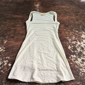 Athletic Elegant White Sleeveless Dress